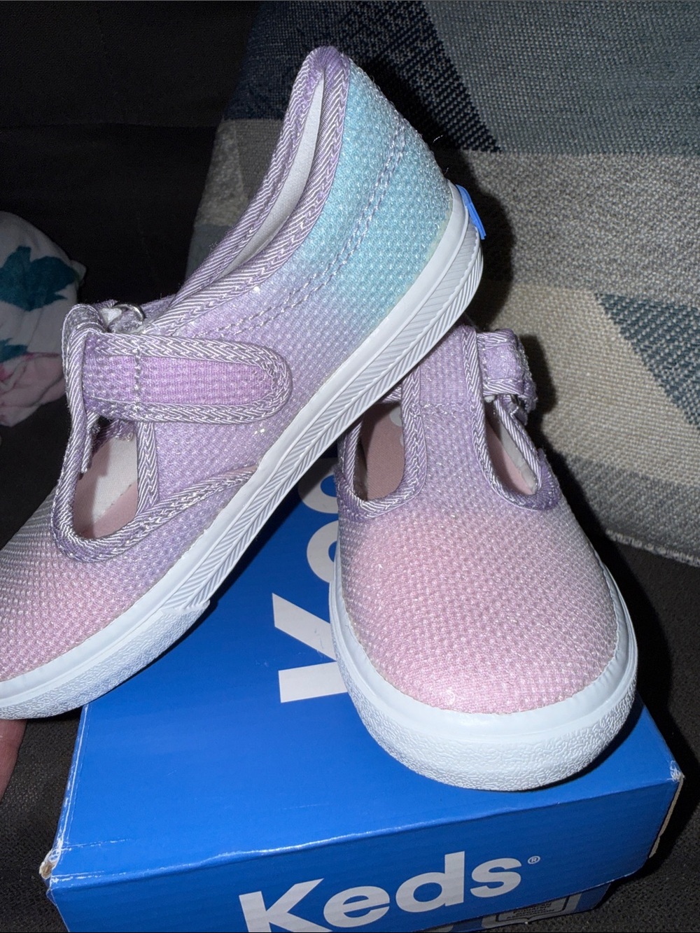 New Keds Kids Pastel Ombre Slip-On Mary Janes - Pink, Lavender & Light Blue